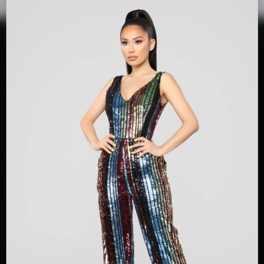 Brightest Star Sequin Jumpsuit by Fashion Nova